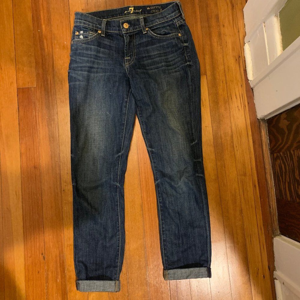Skinny cuffed jeans